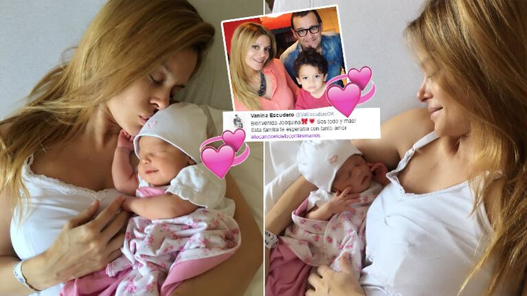 Vanina Escudero presentó a Joaquina, su beba recién nacida (Foto: Twitter)