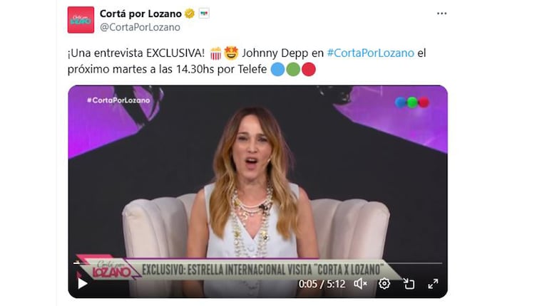 Vero Lozano anunció la visita de Johnny Depp a su programa.