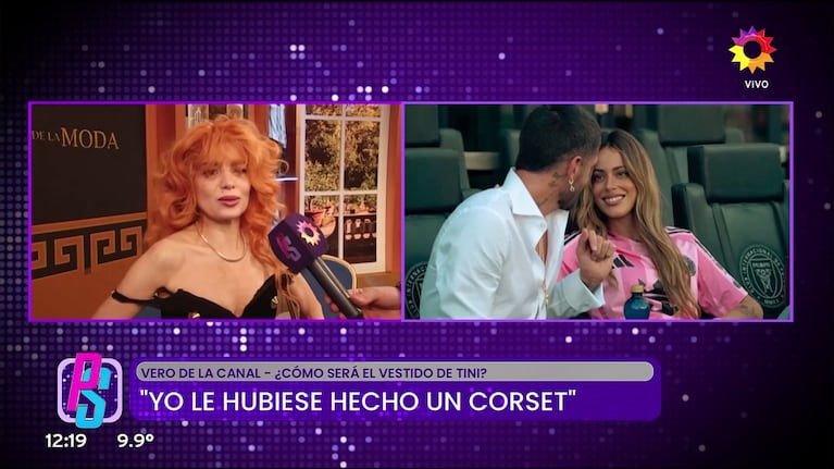 Verónica de la Canal habló de su participación en la boda de Tini y de Paul con unos diseños (Foto: captura de eltrece).