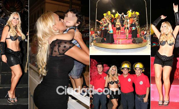 Verónica Ojeda, en el carnaval de Gualeguaychú. (Fotos: Movilpress)