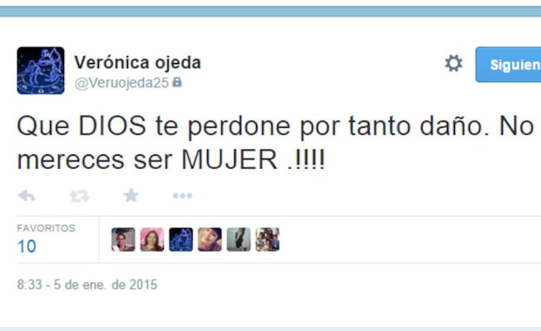 Verónica Ojeda también le respondió en la red social (Foto: Captura). 