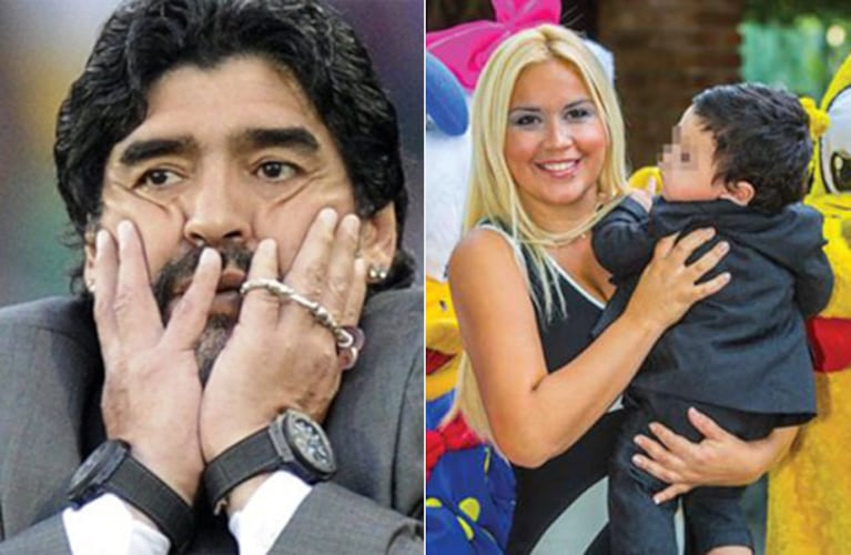 Verónica Ojeda y Dieguito Fernando visitaron de sorpresa a Maradona (Fotos: Web). 
