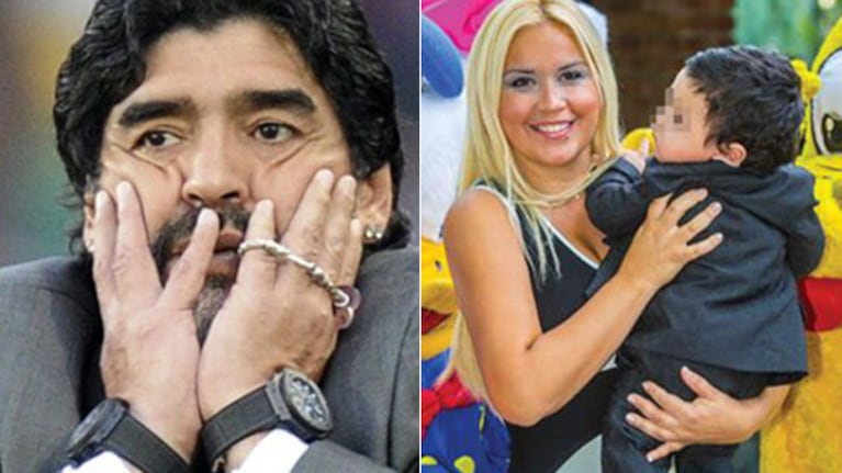 Verónica Ojeda y Dieguito Fernando visitaron de sorpresa a Maradona (Fotos: Web).
