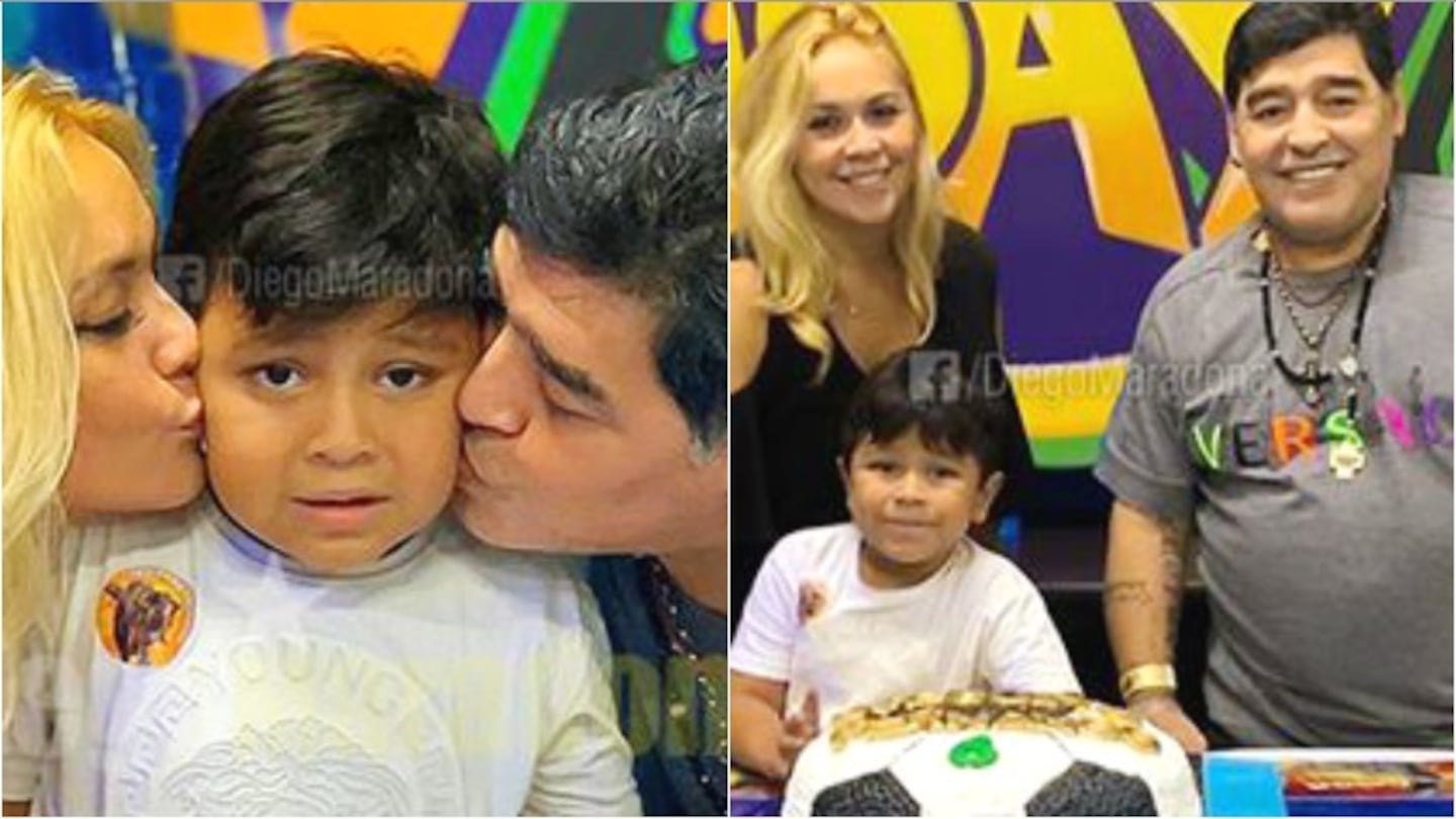 Verónica Ojeda y el dulce gesto de Dieguito Fernando con Maradona (Fotos: Instagram)