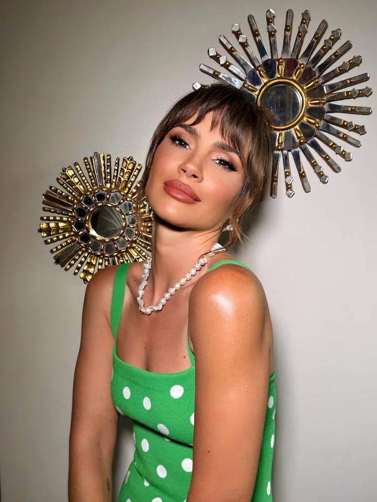 Vestido verde con lunares: Celeste Cid revive el estilo retro de los 60. Crédito: Instagram