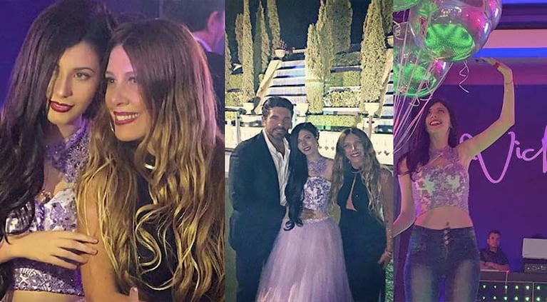 Victoria lució un extravagante vestido pero se puso un jean para bailar con sus amigos.