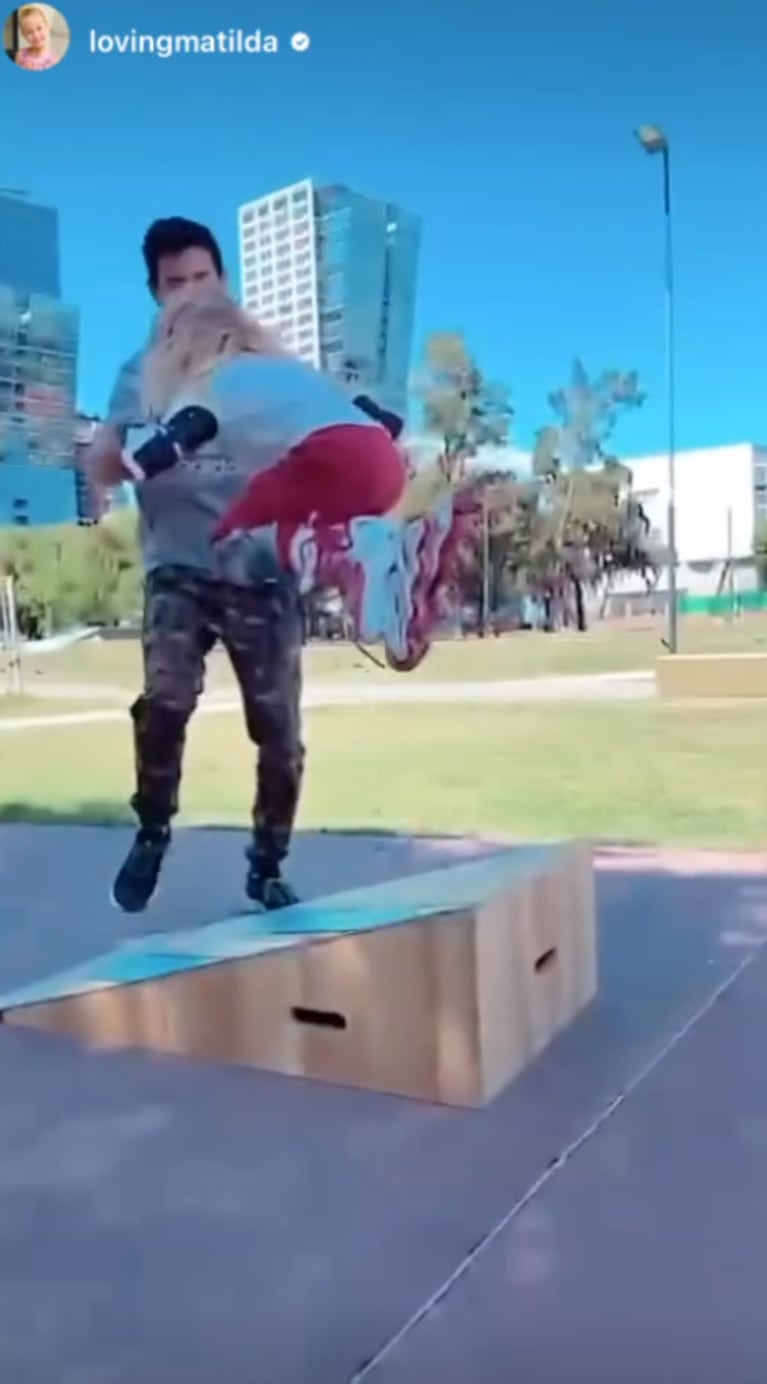 Video: así es el entrenamiento extremo de Matilda, la hija de Luciana Salazar, al aire libre