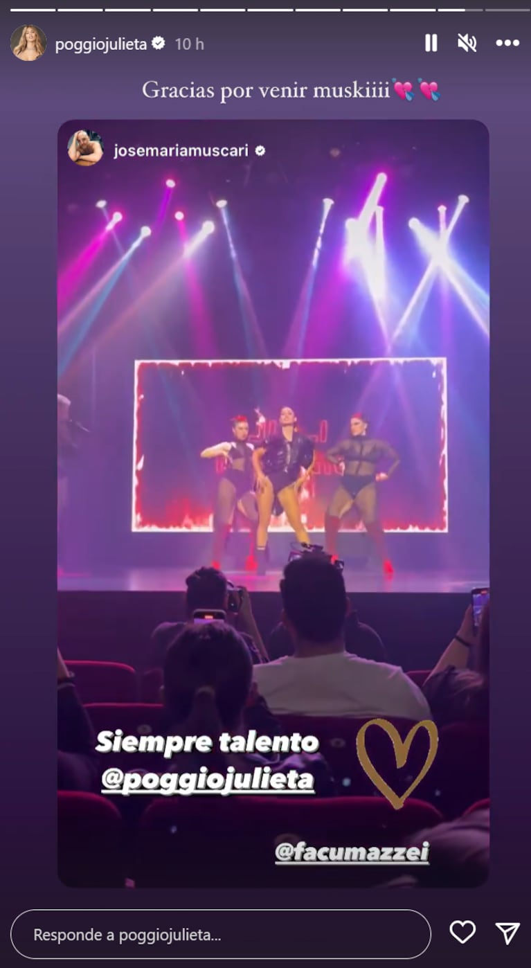 Video: Julieta Poggio y Facu Mazzei a los besos en un audaz show de baile
