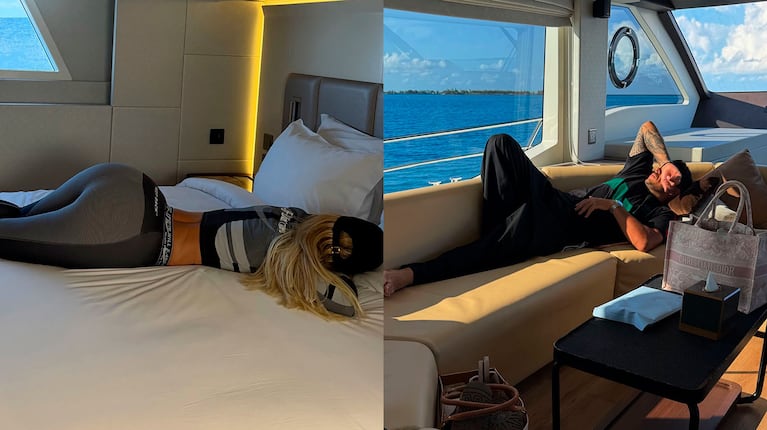 Video: Wanda Nara y Martín Migueles navegaron junto a delfines y mostraron la intimidad del yate (Fotos: Instagram)