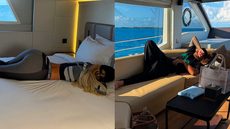 Video: Wanda Nara y Martín Migueles navegaron junto a delfines y mostraron la intimidad del yate (Fotos: Instagram)