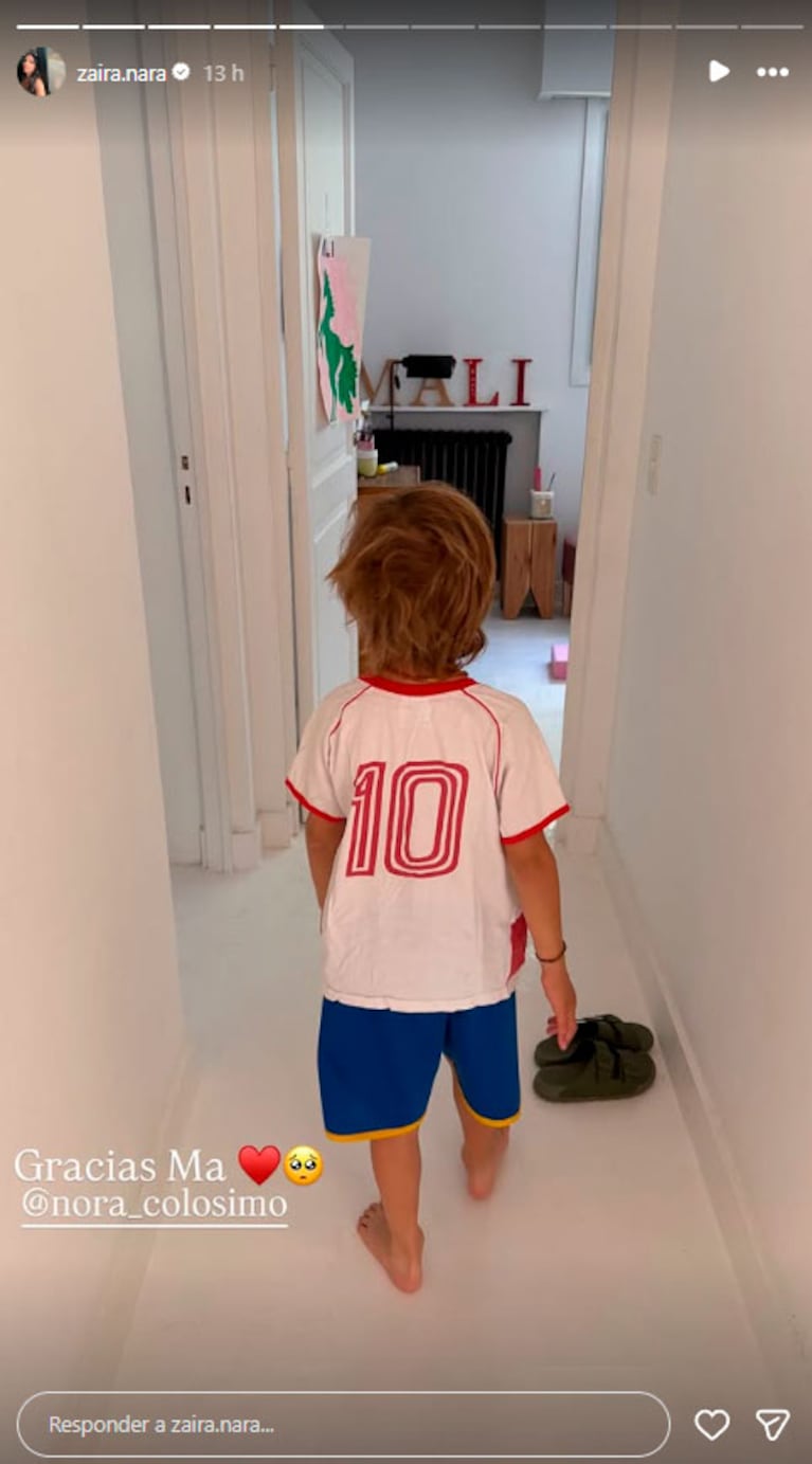 Viggo cuida a su mamá, Zaira Nara (Imágenes de Instagram @zaira.nara)