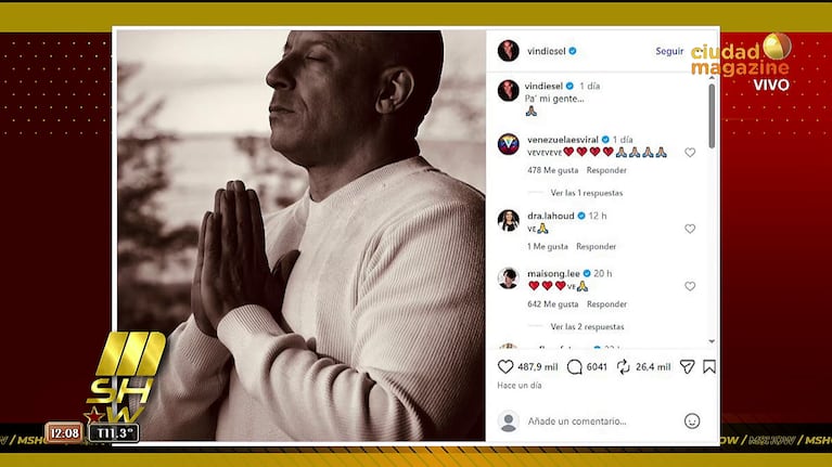 Vin Diesel se suma a las ayudas por la tragedia de Venezuela (Foto: captura de Mshow).