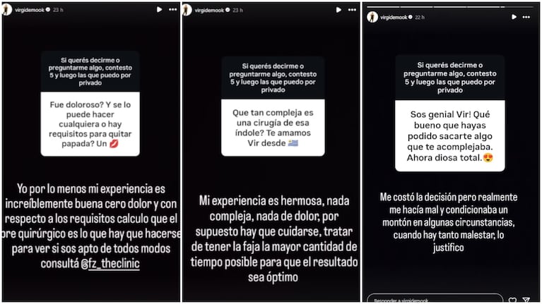 VIRGINIA DEMO sobre su operación. Crédito: Instagram/@virgidemook