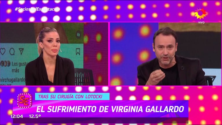 Virginia Gallardo y Adrián Pallares en Socios del Espectáculo