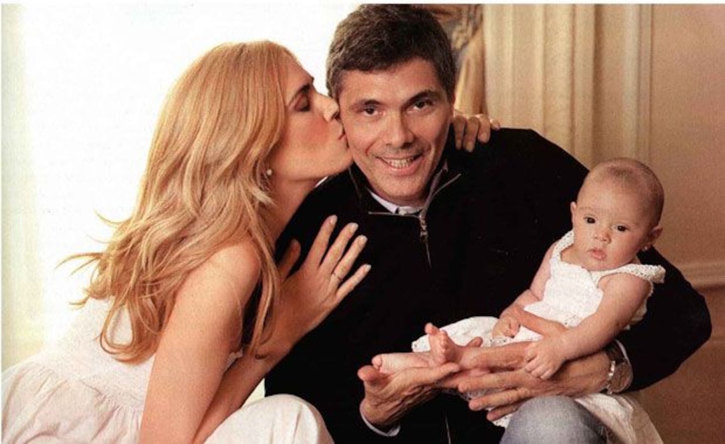 Viviana Canosa con Alejandro y su hija Martina (Foto: revista Gente).