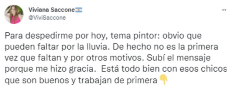 Viviana Saccone criticó a quienes trabajaban en su casa, la fulminaron y reaccionó: "Yo soy nieta de albañil"