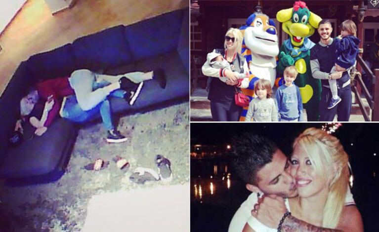 Wana Nara y Mauro Icardi, a los besos (Foto: Instagram y Web)