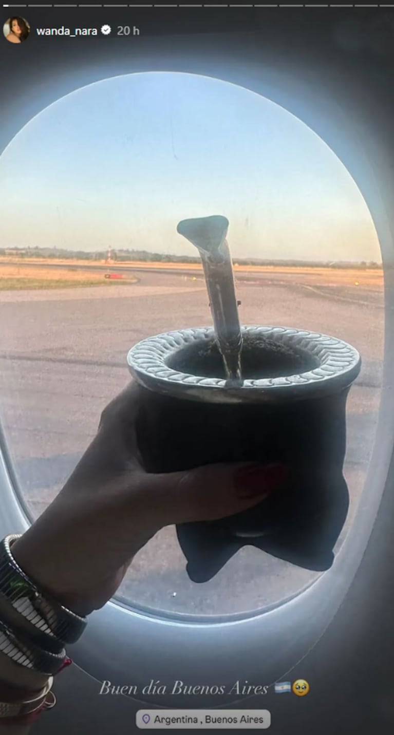 Wanda armó las valijas y aterrizó por trabajo en su querida Buenos Aires.
