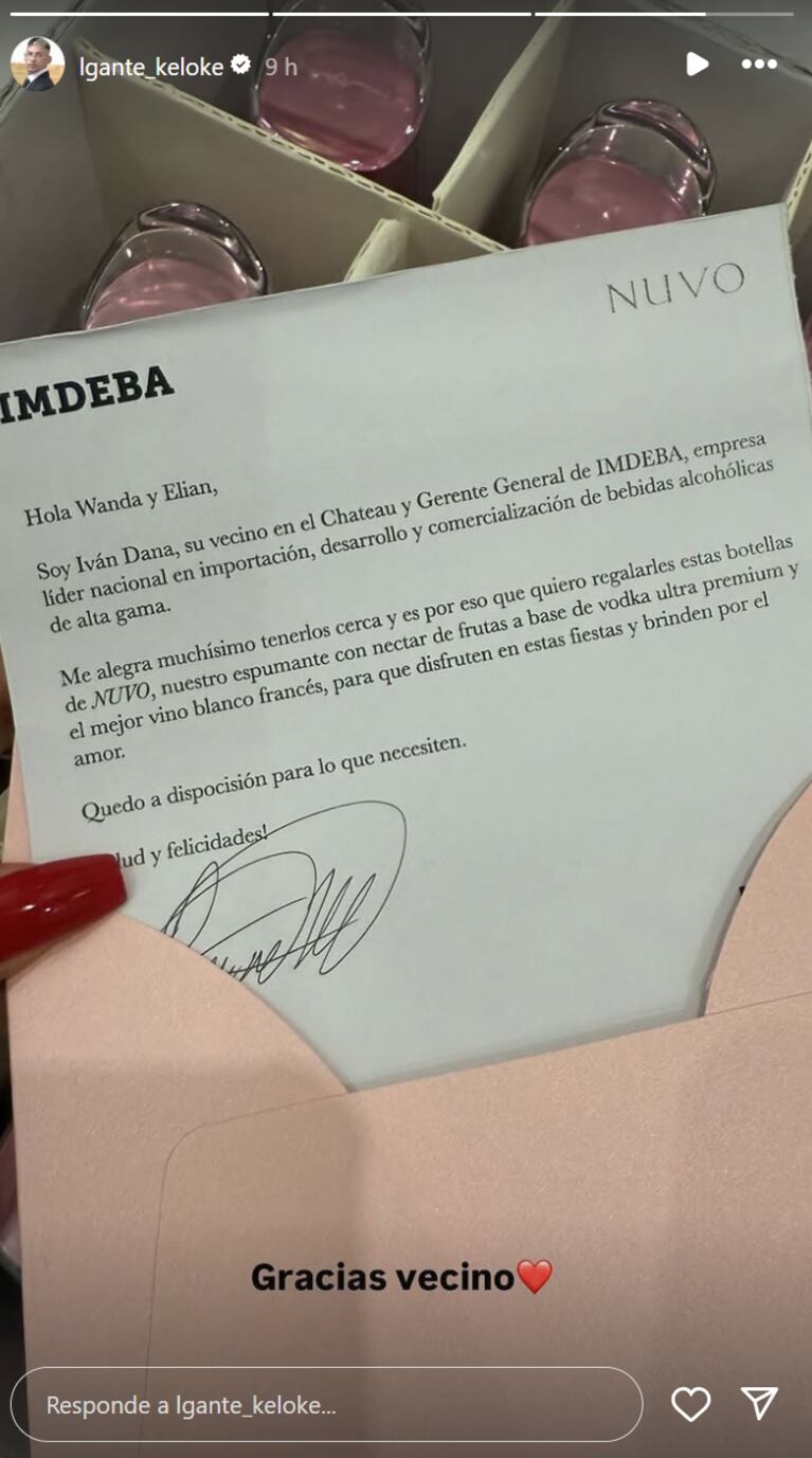Wanda demostró que no es verdad que los vecinos del Chateau no quieren a L-Gante.