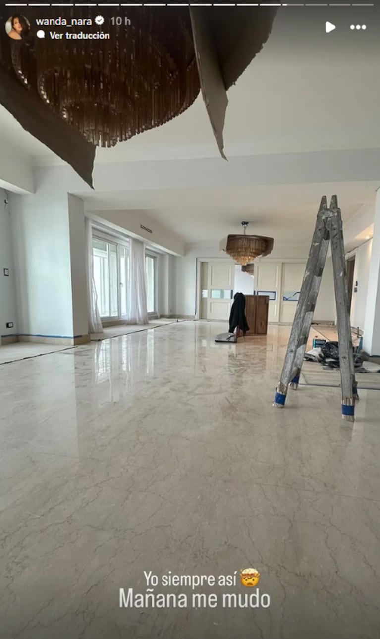 Wanda mostró cómo avanza la remodelación de la vivienda a la que se mudará.