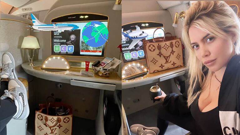 Wanda mostró cómo son sus vuelos en avión privado.