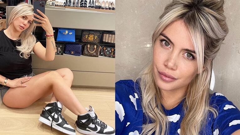Wanda mostró cuáles son los dos modelos de zapatillas que más le gustan.