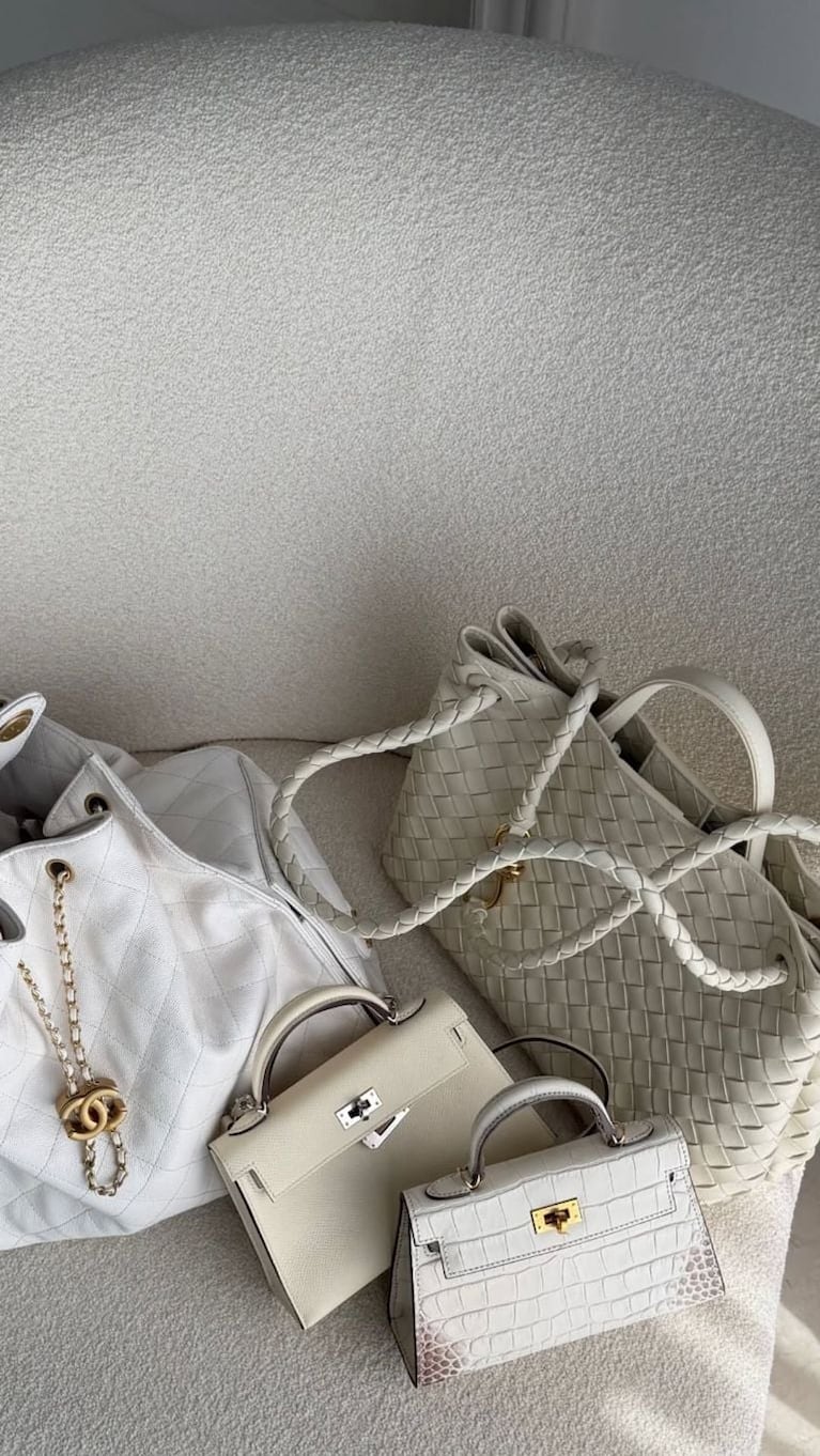 Wanda Nara abrió las puertas de su vestidor y mostró la millonaria colección de carteras de lujo que tiene. Crédito: Instagram