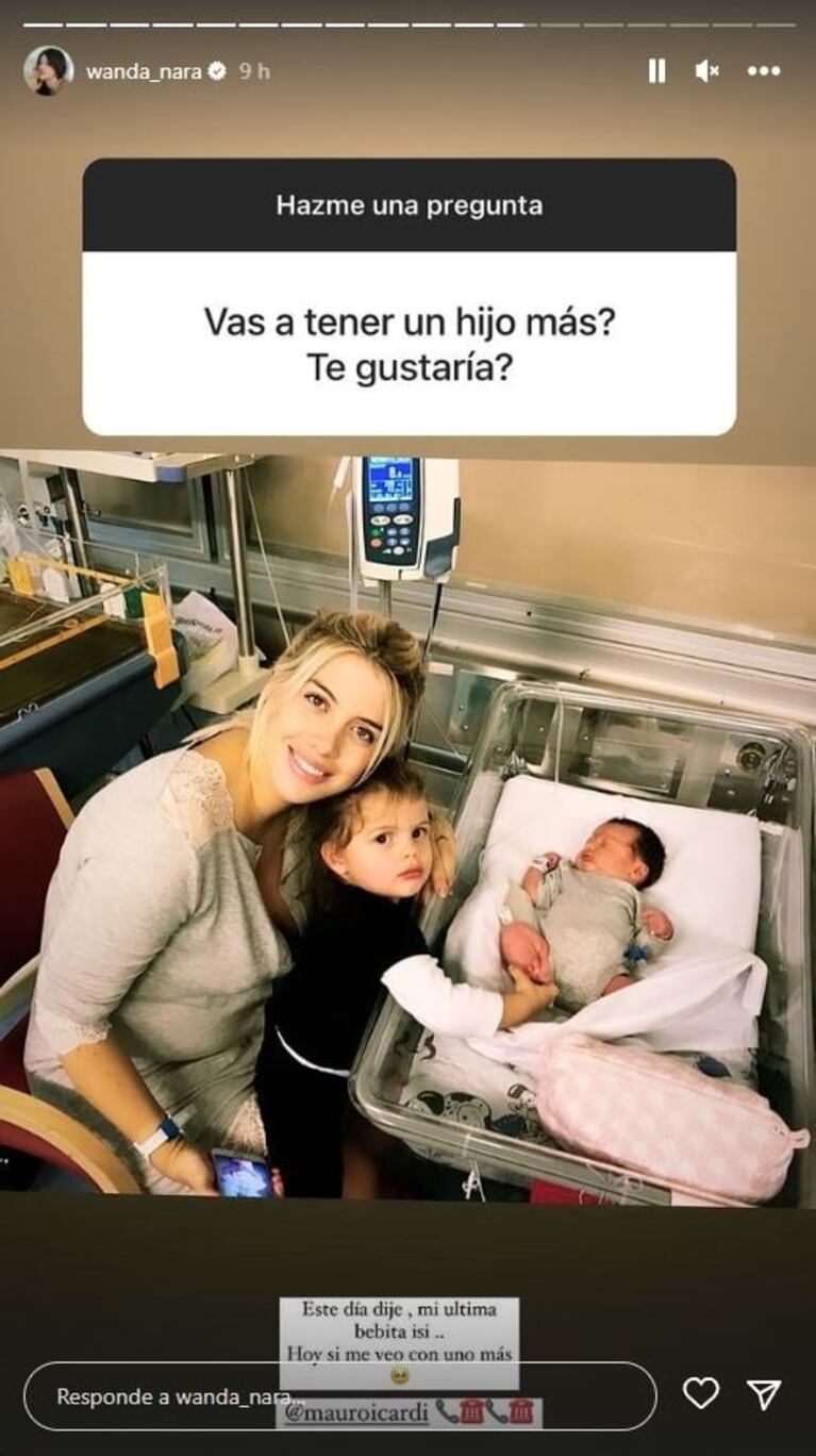 Wanda Nara aseguró que tendría otro hijo y Mauro Icardi le respondió rápidamente