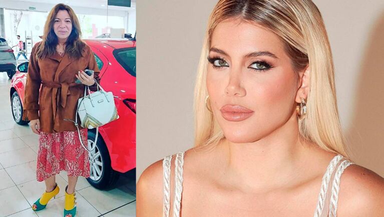 Wanda Nara chicaneó picante a Lizy Tagliani por su look para ir a la concesionaria.