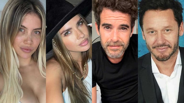Wanda Nara, China Suárez, Nicolás Cabre y Benjamín Vicuña (Fotos: Instagram @wanda_nara, @sangrejaponesa, @nicolascabre80 y @benjaminvicuna.ok)