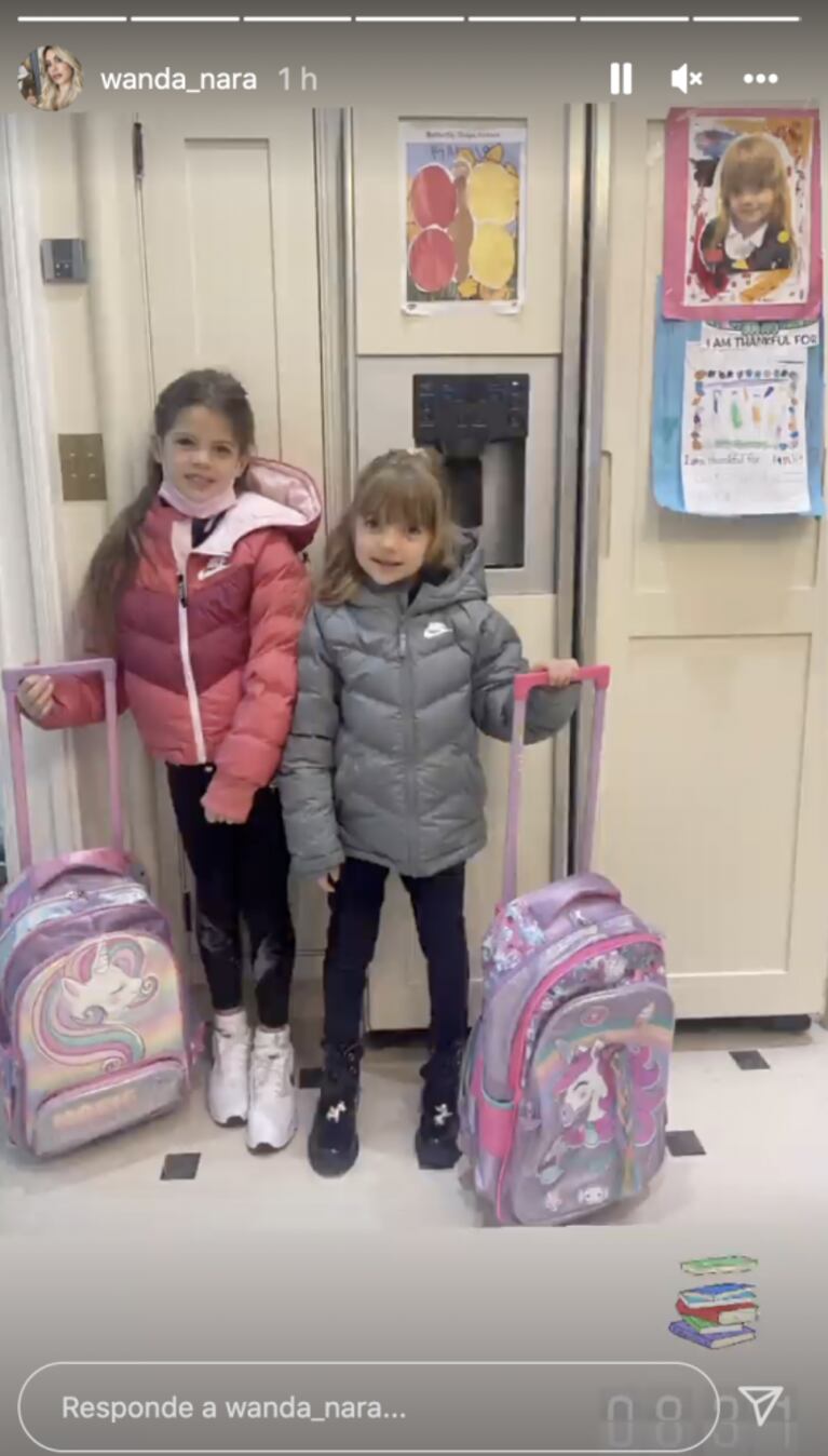 Wanda Nara compartió la foto más tierna de sus hijas antes de entrar a su colegio en París