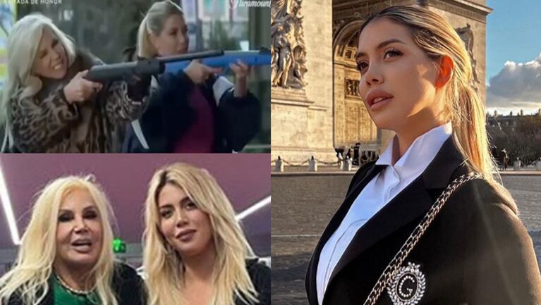 Wanda Nara compartió un meme con Susana Giménez usando un arma en medio de la polémica con China Suárez.