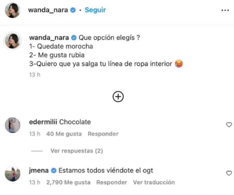 Wanda Nara compartió una foto mega sensual y Jimena Barón reaccionó re picante