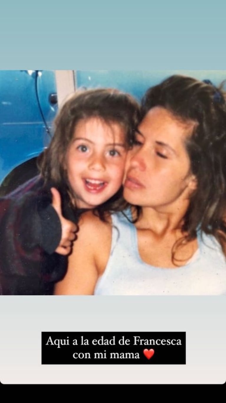 Wanda Nara compartió una foto retro y sorprendió por el enorme parecido de su mamá: "Aquí a la edad de Francesca"