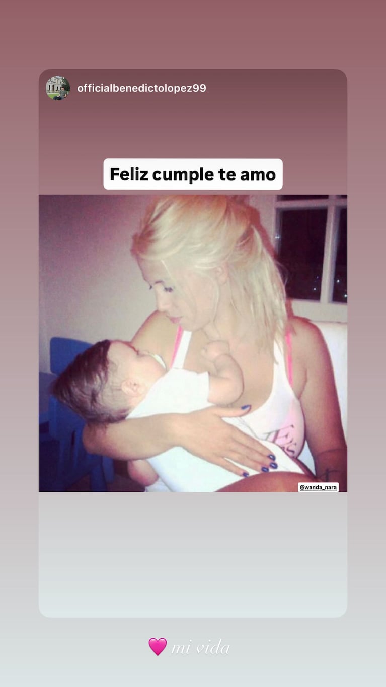 Wanda Nara con Benedicto López. (Foto: @Wanda_Nara)