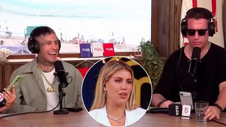 Wanda Nara con Maxi López y L-Gante en una nota para Olga (Fotos: capturas Olga y Telefe)