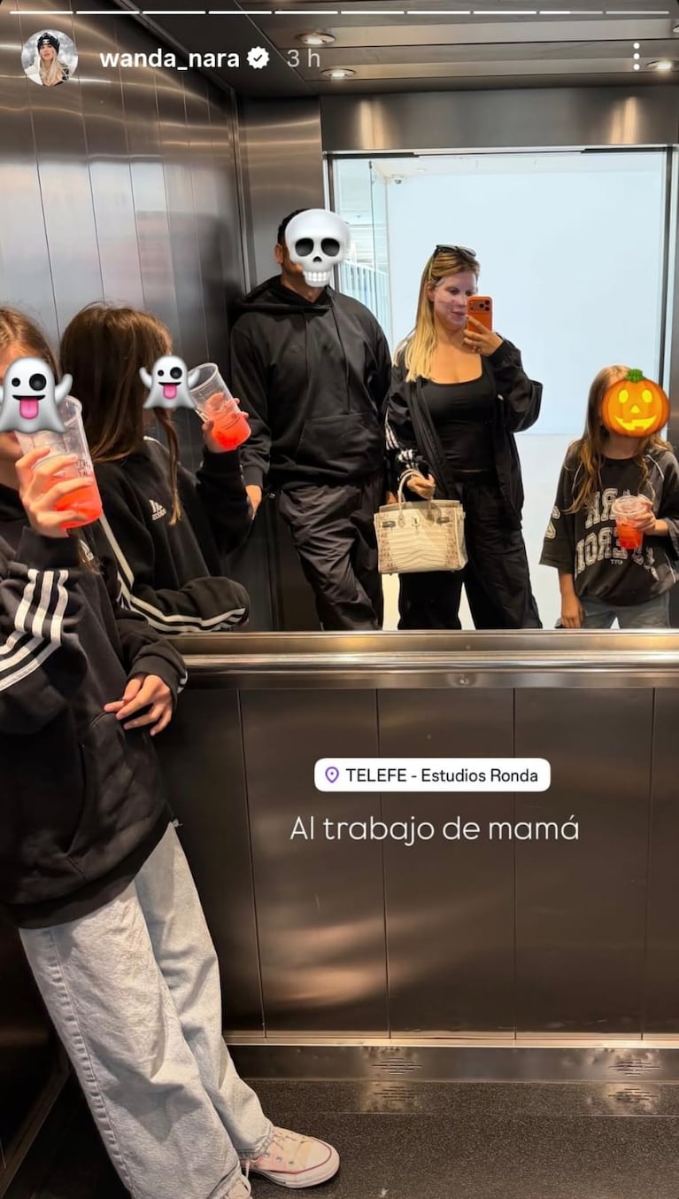 Wanda Nara con sus hijas y Martín Migueles (Foto: captura de Instagram/@wanda_nara).