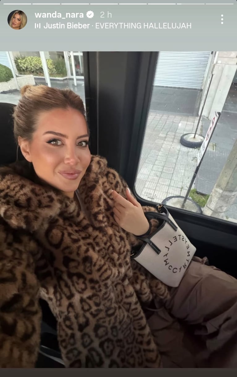Wanda Nara con un impactante look en tonos chocolate y animal print (Foto: Instagram/@wanda_nara).