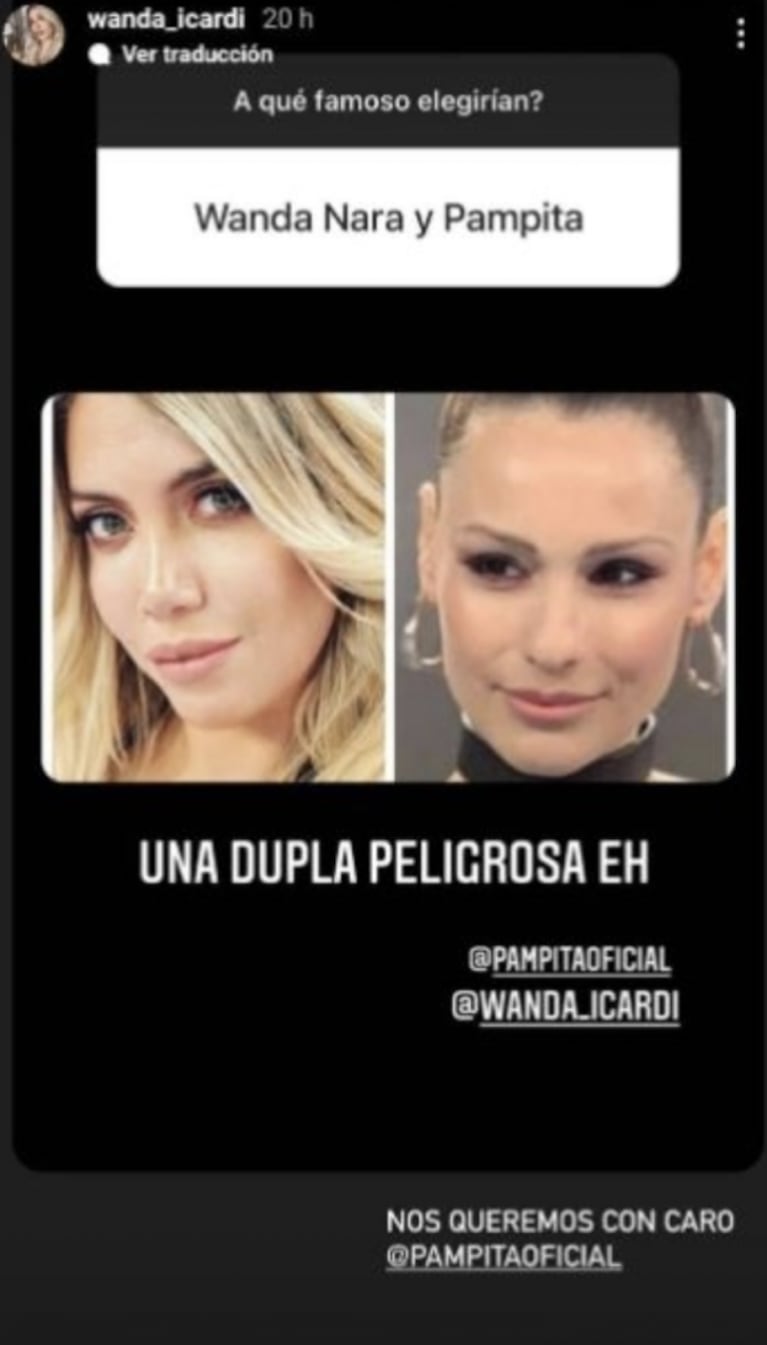 Wanda Nara contó cómo es su relación con Pampita: "Nos queremos"