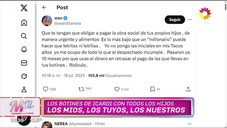 Wanda Nara contra Mauro Icardi.