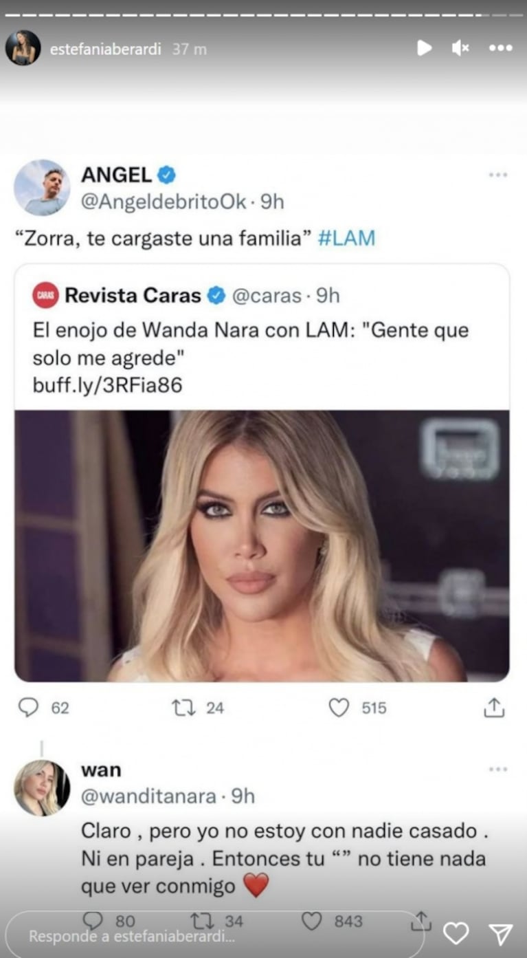 Wanda Nara cruzó fuerte a Ángel de Brito por recordarle una frase suya contra la China Suárez 