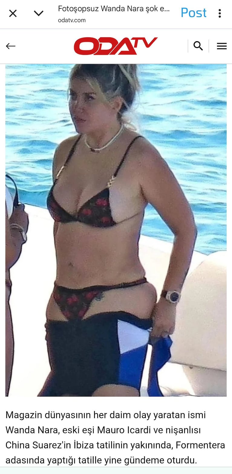 Wanda Nara en bikini sin Photoshop. (Foto: OdaTV)