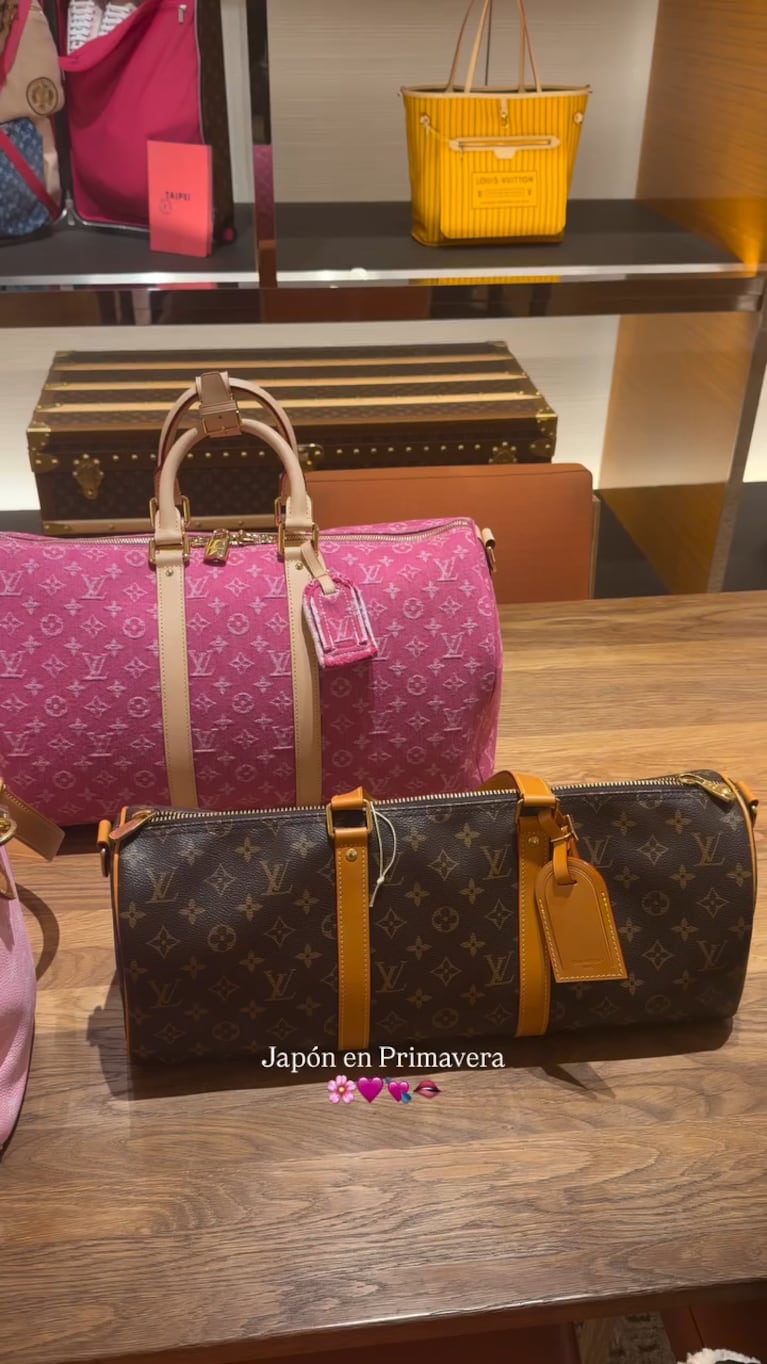 Wanda Nara en Japón: los bolsos de lujo que son tendencia esta primavera (Captura de Instagram @wanda_nara)