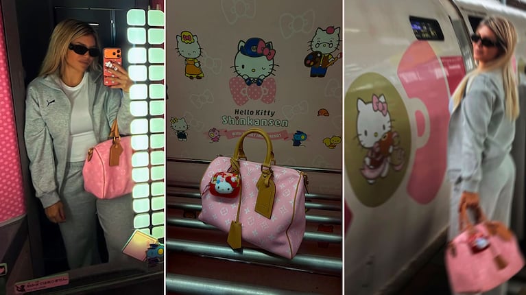 Wanda Nara en Japón: su viaje en el tren bala de Hello Kitty (Foto de Instagram @wanda_nara)