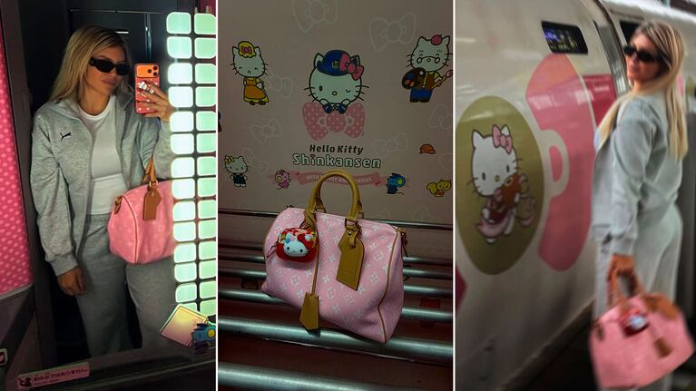 Wanda Nara en Japón: su viaje en el tren bala de Hello Kitty (Foto de Instagram @wanda_nara)