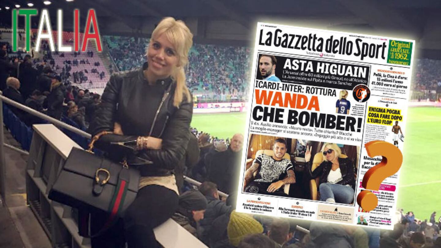 Wanda Nara en la tapa de un importante diario italiano. (Foto: Web)