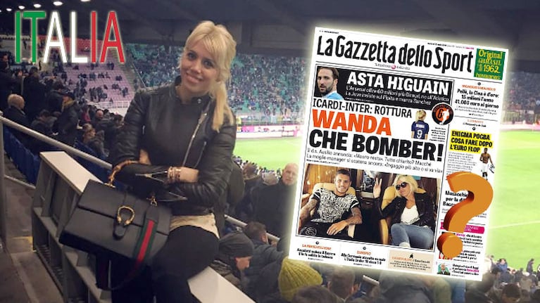 Wanda Nara en la tapa de un importante diario italiano. (Foto: Web)
