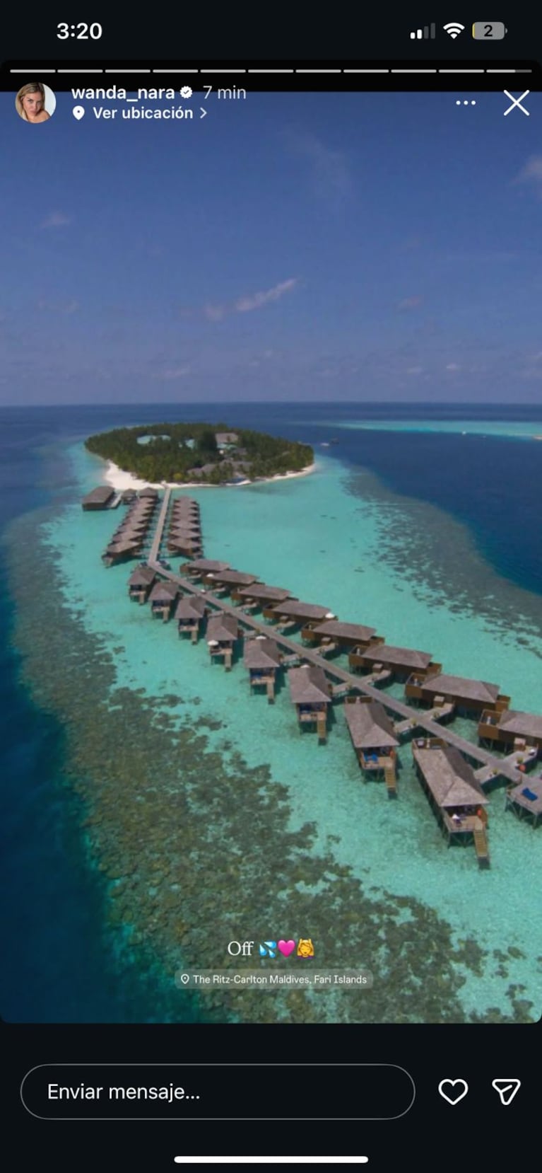 Wanda Nara en las Islas Maldivas en medio del divorcio de Mauro Icardi (Foto: captura de Instagram/@wanda_nara).