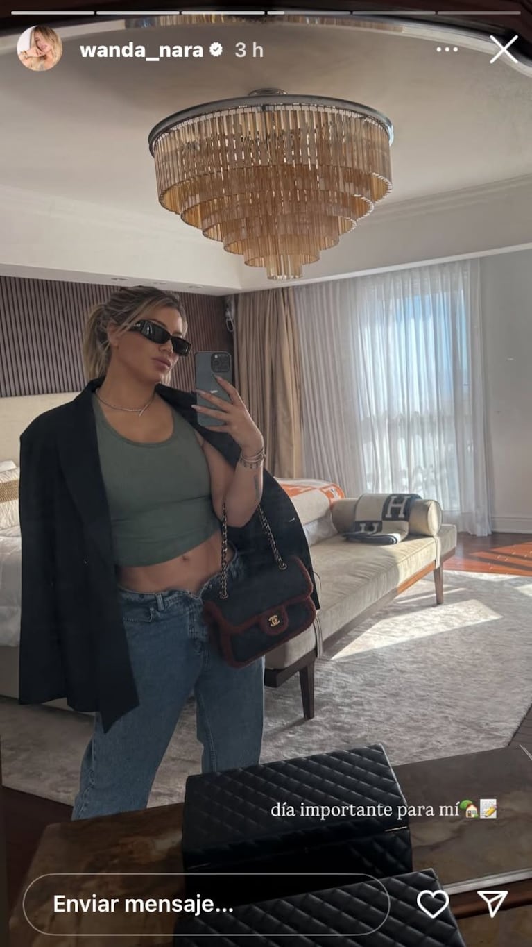 Wanda Nara en sus redes sociales antes de comprar su nueva casa en Nordelta (Foto: Instagram).