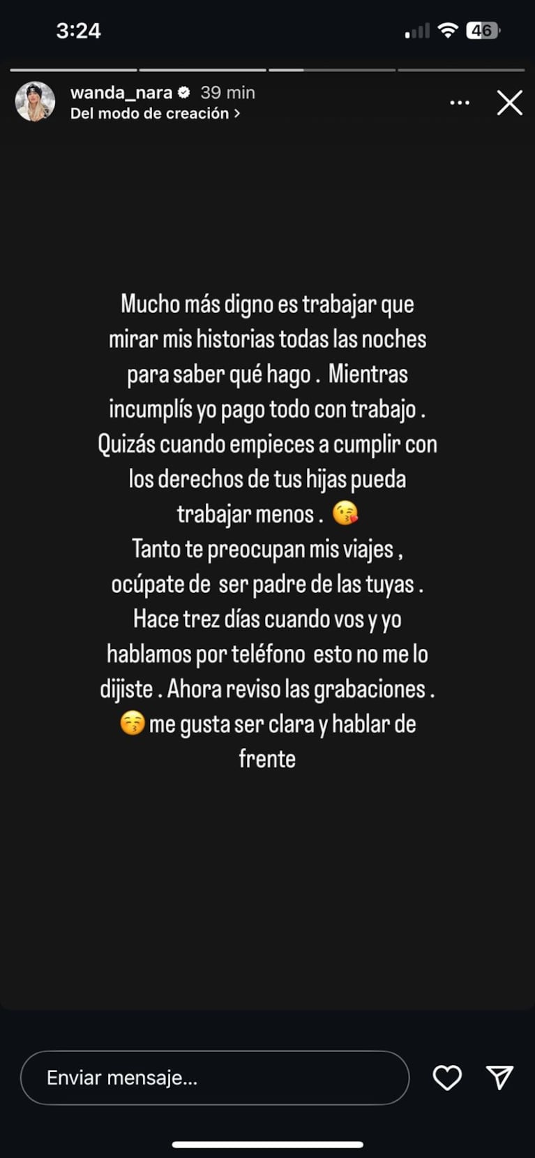 Wanda Nara en sus redes sociales (Foto: captura de Instagram).